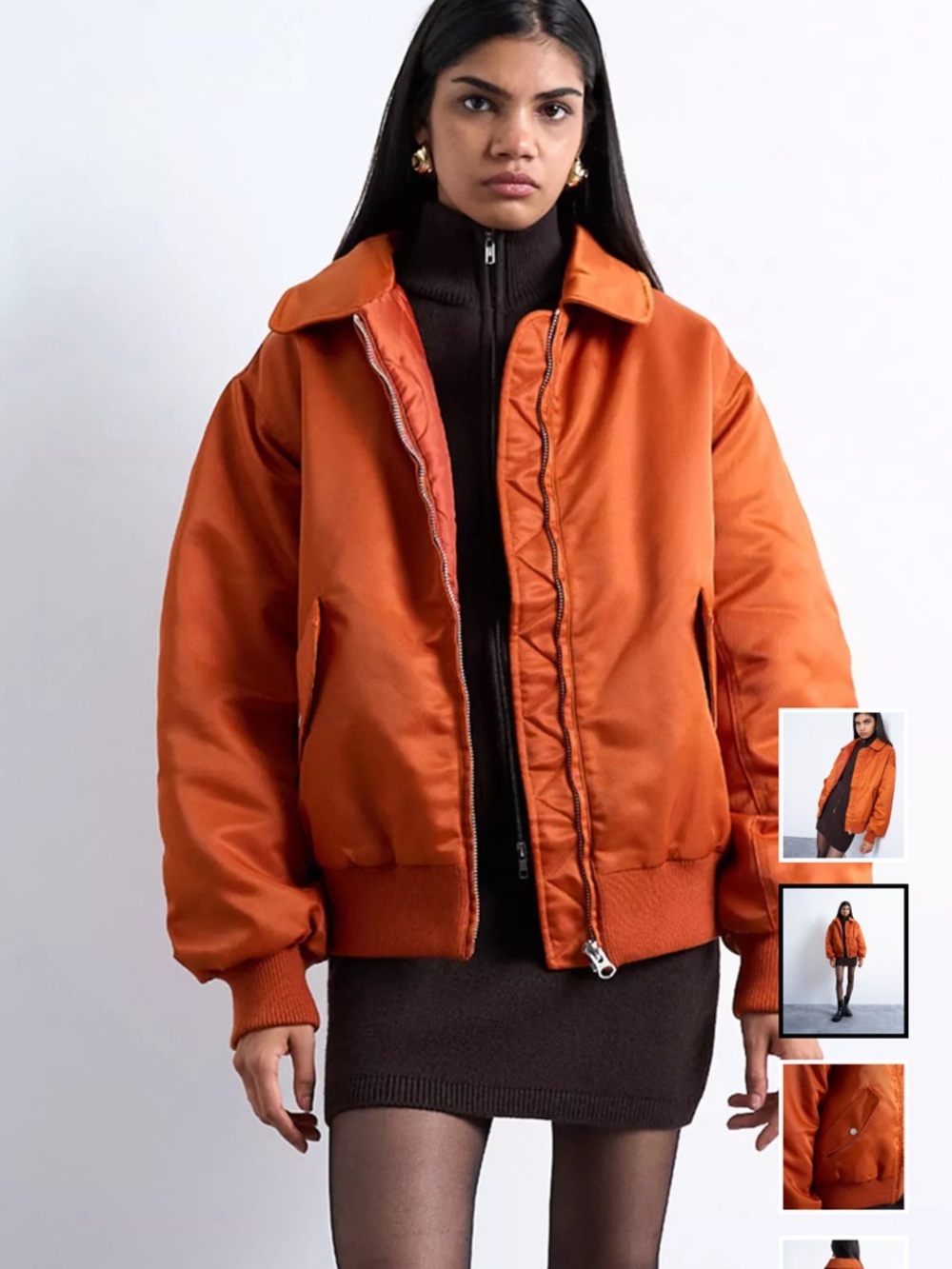 TOPSHOP Nylon Bomber -Color Rust - Suze Large